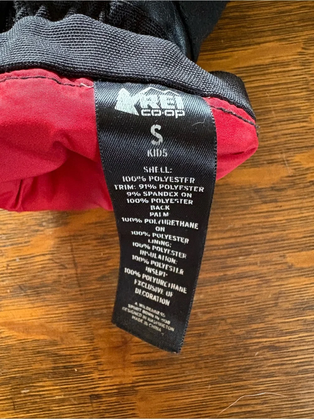 REI Co-op Child Kids Black Winter Ski Snowboard Mittens Small